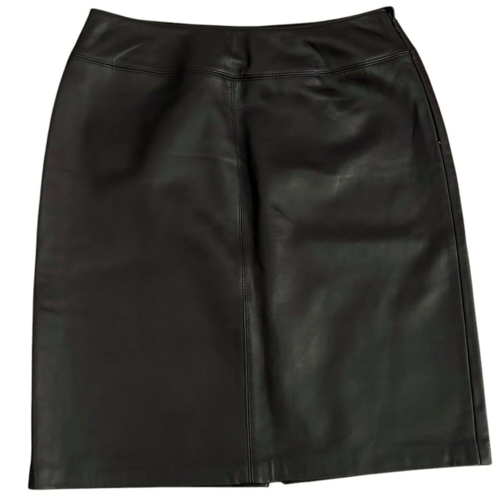 Croft & Barrow Size 8 Lambskin Leather Lamb Pencil Skirt Dark Brown